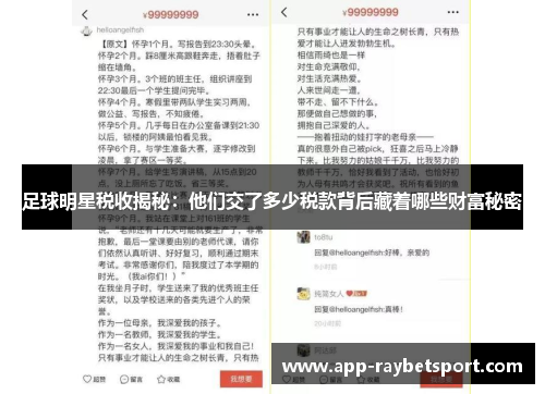 足球明星税收揭秘：他们交了多少税款背后藏着哪些财富秘密